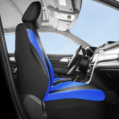 HChengkikz Car Seat Covers Front Seat, Waterproof Neopren Seat Covers, Airbag Compatible Seat Covers, All Season Protection Universal Fit Most Cars, Trucks, SUVs (Black + Blue) - color: Black Blue, size: Two Front