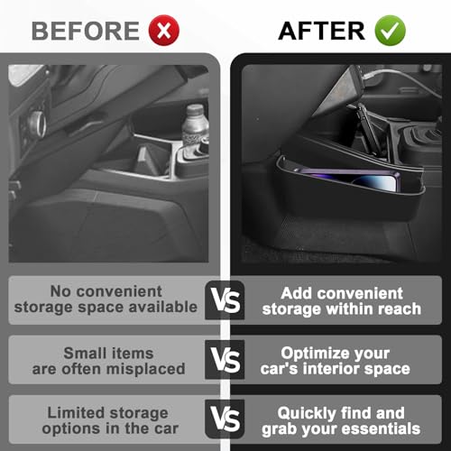 Muslogy for 2022 2023 2024 2025 2026 Maverick Center Console Shifter Storage Box ABS Material Console Side Organizer Left & Right 2PCS Set Compatible with Ford Maverick 2022-2026 - size: Console Side Organizer 2 PCS