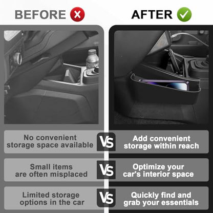 Muslogy for 2022 2023 2024 2025 2026 Maverick Center Console Shifter Storage Box ABS Material Console Side Organizer Left & Right 2PCS Set Compatible with Ford Maverick 2022-2026 - size: Console Side Organizer 2 PCS