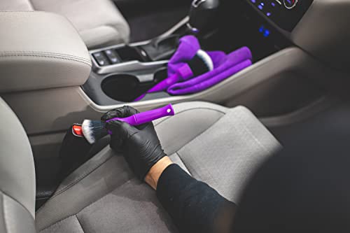 Detail Factory - Synthetic Detailing Brush Set - Ultra-Soft Interior Car Cleaning Brushes for, Screens, Emblems, & Tight Spaces - Purple - color: Purple