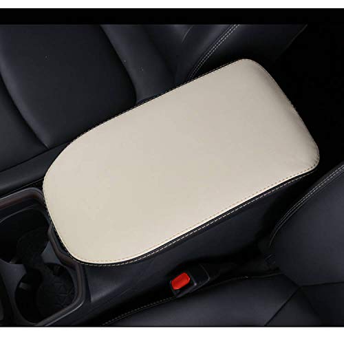 Rifoda for Toyota RAV4 Interior Center armrest Box Cover Decoration for 2019 2020 2021 Toyota RAV4 Leather Materials Scratch and wear Resistant Accessories(Beige) - color: Beige