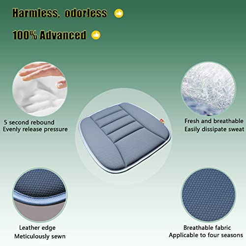 Car Seat Cushion Memory Foam Thin Seat Cushion for Car Truck Seat Driver, 20x18.5x1.2 Inches, Grey - color: Grey