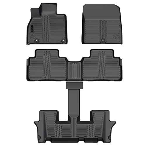 Auxko All Weather Floor Mats Fit for Kia Telluride 2020-2025 with 2nd Bucket Seat Without Center Console Liner Telluride Accessory All Season Guard Odorless Anti-Slip Floor Mat - size: tellruide|2020-2025|floor mats
