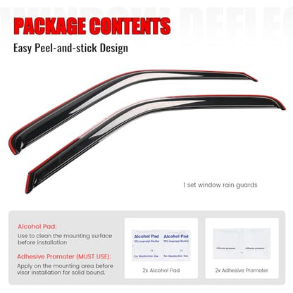 IKON MOTORSPORTS in Channel Window Visors Compatible with 1994-2001 Dodge Ram, Smoke Slim Style Wind Deflector 2Pcs, 1995 1996 1997 1998 1999 2000