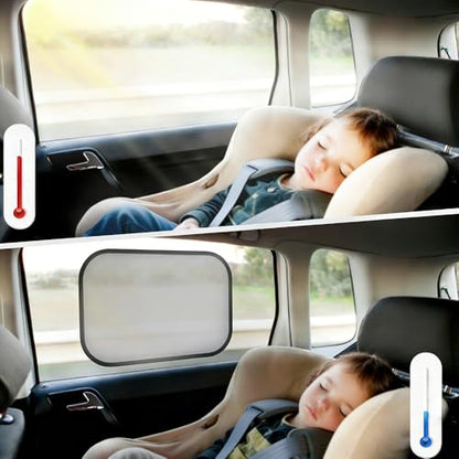 2PCS Universal Window Shade, Car Window Shades, Car Sunshine Glare & UV Rays Protection Sunshade with Suction Cups, Auto Sun Blocker Screen Accessories for Vehicles (2PCS/Side Without Hole) - color: 2PCS/Side Without Hole