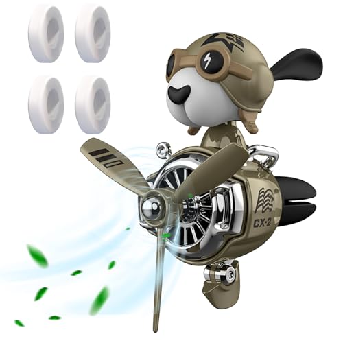 Pilot Car Air Freshener, Cute Dog Car Vent Clip Air Freshener Automotive Air Outlet Fan Diffuser, Automotive Interiors Vent Decoration (Shake Head Style - Dog) - color: Shake Head Style - Dog