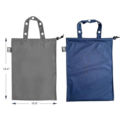 2 Pack Leakproof Car Trash Bags Detachable Waterproof Garbage Bags with Drawstring Hanging Organizer for Back Seat & Travel Grey & Navy - color: Grey & Navy