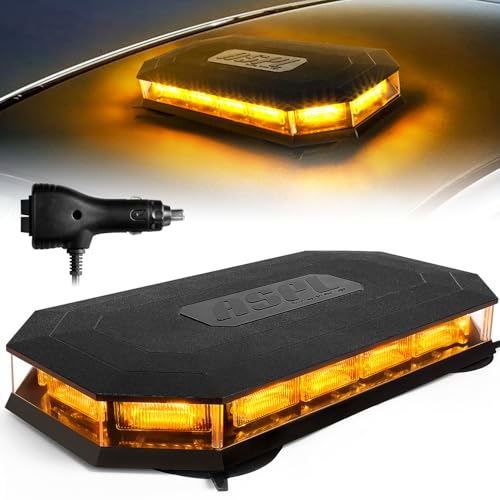 ASPL 16.5 Inch Roof Top Beacon Emergency Strobe Light 56 LED Magnetic Warning Caution lights bar Traffic Hazard Plow Light for Trucks Vehicles Construction Snowplow (Amber) - color: Amber