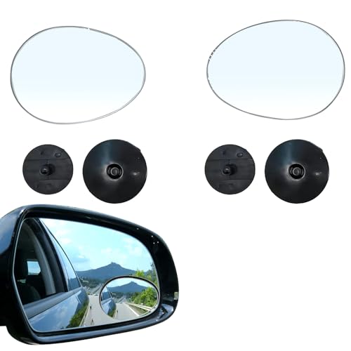 2PCS Blind Spot Mirror, Automotive Exterior Accessories, 360° Adjustable Hd Wide-Angle View For Most Cars, SUVs, Trucks (Oval Mirror) - style: Oval Mirror