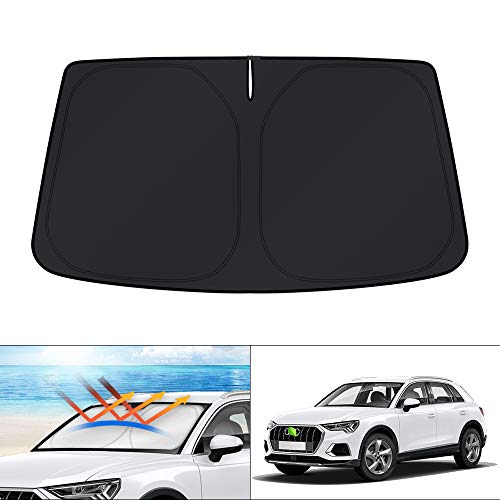 KUST Windshield Sun Shade for 2019-2025 2026 Audi Q3 Accessories Custom Fit Sunshade Window Shade Sun Visor Protector Foldable Blocks UV Rays Keep Your Car Cooler - size: For | Audi Q3 2019-present