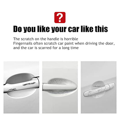 HUIANTS Car Door Handle Sticker - 8PCS Carbon Fiber Anti-Scratches Protective Films - Compatible with CR-V