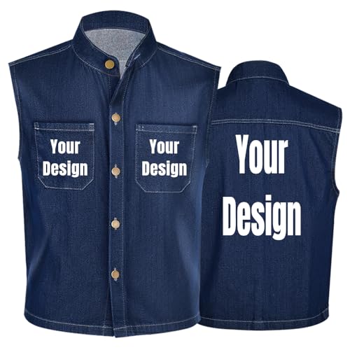 High Visibility Reflective Safety Vest Customize Logo Denim Vest Jean Vest Plus Size Team Work Uniform Unisex - color: Blue, size: Small