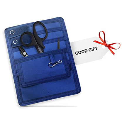ASA TECHMED Nurse Pocket Organizer, Nylon 5 Pocket Nurse Scrub Organizer, 6 Inch x 5 inch, Royal Blue - color: Royal Blue
