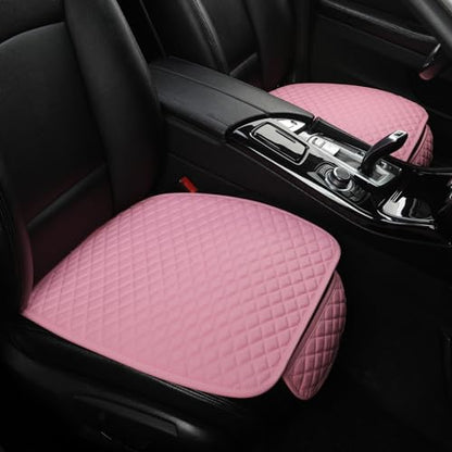 West Llama Pu Leather Car Seat Bottom Covers Protectors Include 1 Pair Front Driver Seat Pad Mat and 1 Rear Bench Cover Universal Fit 90% Vehicles,Pink - color: A-Pink, size: Universal Fit - Full Set