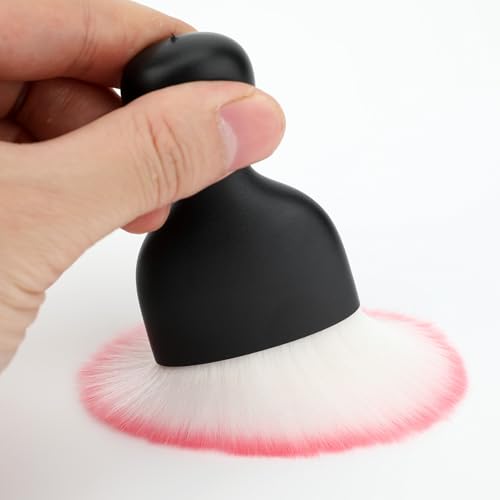 Car Detailing Brush, Soft Bristle Cleaning Brush, Scratch-Free Auto Duster Tool for Dashboard, Air Vents, Leather & Interior Cleaning (Black&Pink with Cap) - color: Black&Pink with Cap