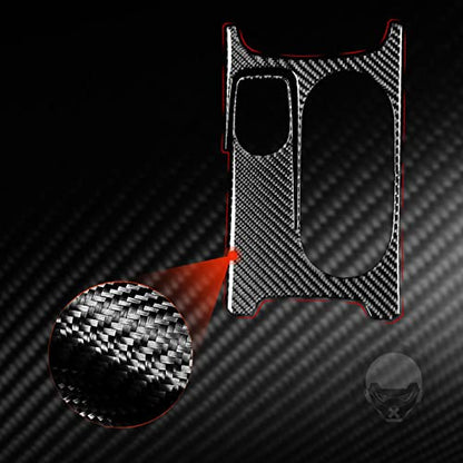 Real Carbon Fiber Car Center Control Armrests Box Multimedia Adjustment Water Cup Holder Frame Panel Sticker Cover Compatible with Benz CLA C117 2014-2018 GLA X156 2015-2019 Accessories Black - color: Center Armrests Multimedia Water Cup Holder Panel