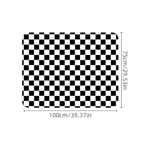 Universal Car Trunk Mat 29" x 39", Black White Checkered All Weather Trunk Protection Cargo Liner,Durable Cargo Mat Rear Trunk Liner, Stylish Vehicle Interior Accessories Suitable for Most Car Models - color: Black White Checkered