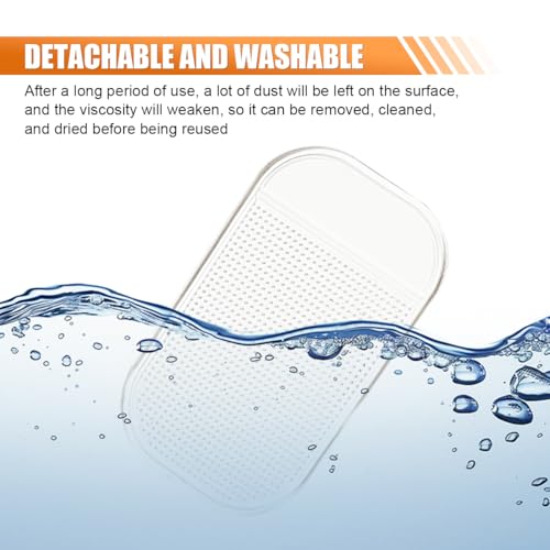 Car Dashboard Non-Slip Mat, Washable Reusable Magic Sticky Gripping Mat, 5.27"x 3.28" Anti-Slip Car Dashboard Pad for Radar Detector, Phone, Keys, GPS, Coins (Clear)