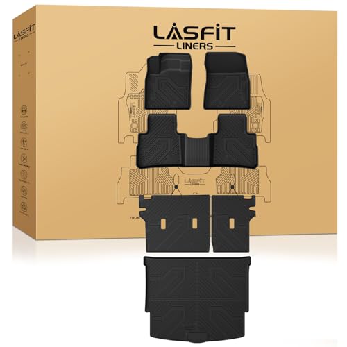 LASFIT Floor Mats & Backrest Mats & Cargo Mat for Nissan Rogue 2026 2025 2024 2023 2022 2021 (Not Fit Rogue Sport), All Weather TPE Custom Fit Floor Liners Car Mats Accessoires, Black - size: 1)For Nissan Rogue | 2021-2026 | Full