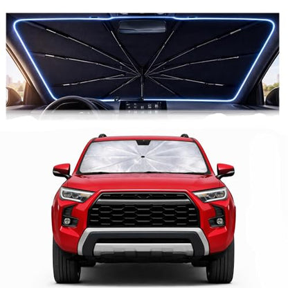 2026 Upgraded Car Windshield Sun Shade Umbrella - Custom-Fit for Toyota 4Runner 2010-2026 Umbrella Sunshade,Easy Install,UV Protection & Heat Reflective,Keep Interior Cooler with Storage Bag - size: For Toyota 4Runner 2010-2026