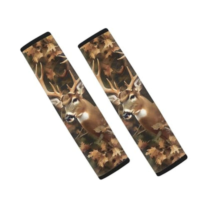 Camo Hunting Deer 2 Pack Car Seat Belt Pad Cover Thickened Car Safety Seat Belt Strap Shoulder Pad Fashion Auto Interior Universal Fit Most Cars Women Men - color: Camo Hunting Deer
