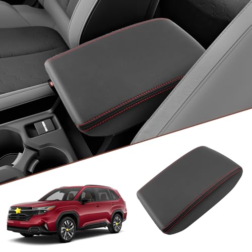 SKTU Upgrade 2025 Forester Center Console Cover for 2025 Subaru Forester (Base/Premium/Sport/Limited/Touring) Armrest Cover Subaru Forester 2025 ccessories Console Cushion (Red Line) - color: for 2025 Forester Red Line