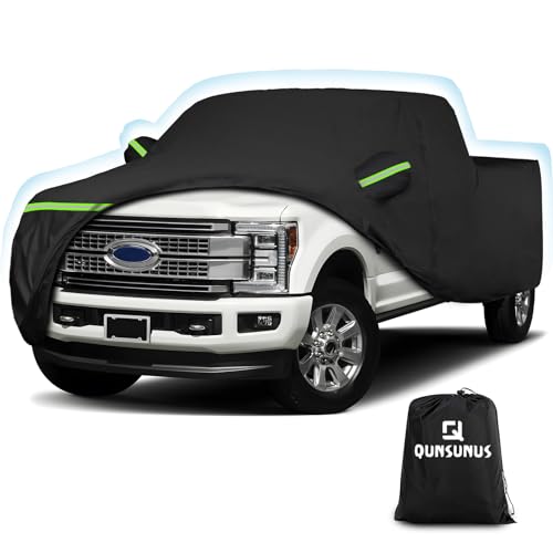 QUNSUNUS Truck Cover for Ford F-150 SuperCab 6.5ft Bed & Crew Cab 5.5ft Bed 2004-2025, Waterproof F150 Truck Cover with Zipper,Compatible with Silverado 1500 Crew Cab 5.8ft 2014-2025 - size: for F150 SuperCab&Crew Cab Short Bed 2004-2025