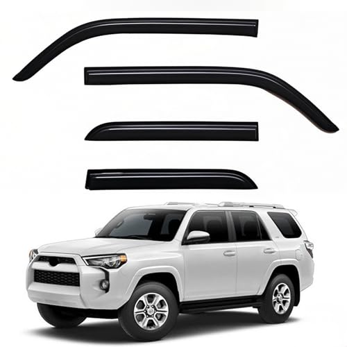 Window Visors Rain Guards fits 2010-2024 Toyota 4runner, Out-Channel Side Window Wind Deflectors Vent Shades Accessories, Dark Smoke 4 Pcs, 11 12 13 14 15 16 17 18 19 20 21 22 23 - size: 2010-2024 Toyota 4runner