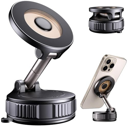 Phone Holders for Your Car, Car Phone Holder for Magsafe [Upgraded Strongest Suction & Magnetic] 360° Adjustable Magnetic Car Phone Mount for Your Car/Gym/Mirror Mount for iPhone & Android | Best Gift