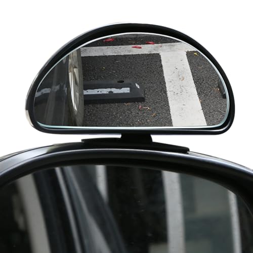 Blind Spot Mirror for Car, Stick-On Blind Side Mirror for Cars, SUVs & Trucks, Adjustable HD Glass Convex Wide-Angle Blindspot Mirrors - color: Black Fan-shaped