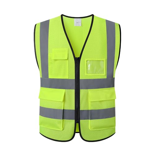 Reflective Safety Vest for Men Women Construction Vest Meet ANSI/ISEA Standard - color: Yellow, size: X-Large