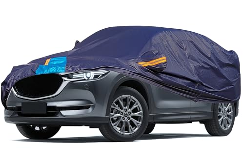 Car Cover Waterproof All Weather, 6 Layers Outdoor Full Exterior Cover Rain Sun UV Snowproof Protection with Zipper Cotton, Mirror Pocket for Mazda CX-5 - style: Mazda CX-5