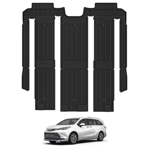 3W Floor Mat for Toyota Sienna 2021-2026 (Only for 7 Seat), TPE All Weather Custom Fit Floor Liner for Toyota Sienna 2nd and 3rd Row Car Liners(Not Fit 2025 2026 Platinum Edition) - style: 1. Sienna 7 S|21-26|2-3Floor Mats