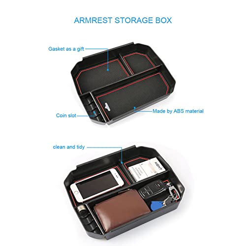JSCARLIFE Car Center Console Armrest Box Glove Box Organizer Tray Secondary Storage Compatible for 2015-2017 Toyota Highlander