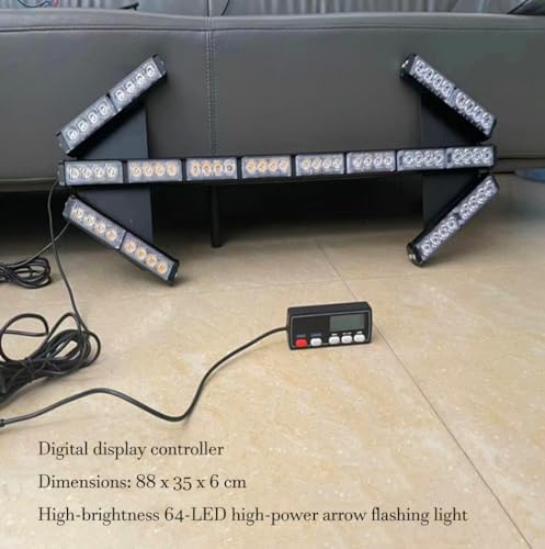 35" L x 14" H LED Arrow Lights Traffic Advisor Arrow Stick for Tow Trucks/Strobe Directional Arrow Board Light Bar