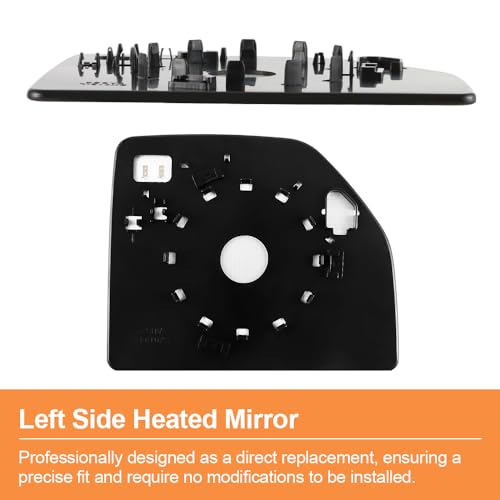 Senzeal Driver Side Heated Upper Mirror Glass Replacement for Ford F150 2015-2020 Ford F250 F350 F450 F550 2017-2022 Tow Mirror FL3Z17K707R (Left Side) - size: Driver Upper Side (Left)