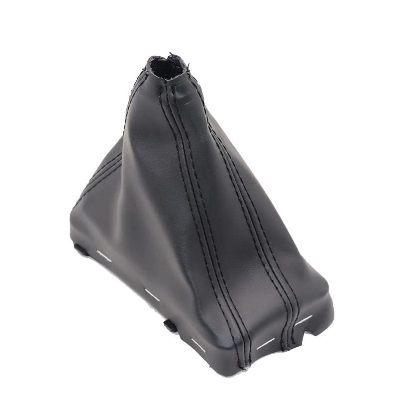 Automatic Left Hand Drive LHD Car Gear Shift Knob Gaitor Boot Cover Leather for Audi A6 C6 A3 8P A4 B8 A5 Q5 (Black Set) - style: black set