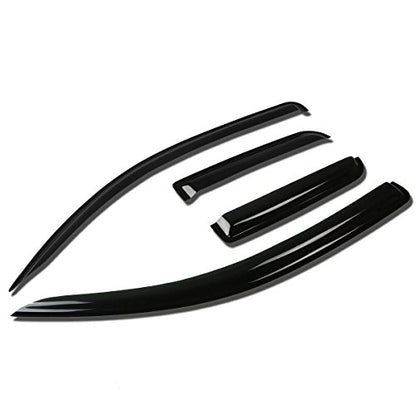 Auto Dynasty 4Pcs Tape-On Window Visor Deflector Rain Guard Compatible with 2007-2013 Tundra Double Cab, Acrylic - size: 07-13 Toyota Tundra Double Cab