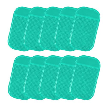 10PCS Car Dashboard Non-Slip Mat, Multifunctional Anti-Slide Sticky Pad for Auto Dashboard, Anti-Slip Dash Pad for Cell Phone, Radar Detector, Keys, Glasses, GPS, Coins (Green) - color: Green