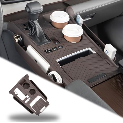 Silicone pad for Central Control for 2026 2025 2024 2023 2022 2021 Toyota Sienna Storage Box Accessories Silicone Protective Cover for Interior Decoration of Gear Shift (Brown) - color: Brown