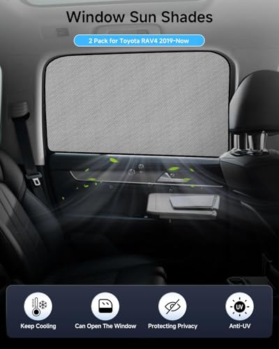 Car Window Shade for Toyota RAV4 2019-Now,2 Pack UV & Glare Protection, Breathable Privacy Screen, Insect & Bug Blocker Magnetic Mesh Side Rear Sun Shades for Baby Camping, Napping & Travel - size: 2PC for Toyota RAV4 (2019-Now)