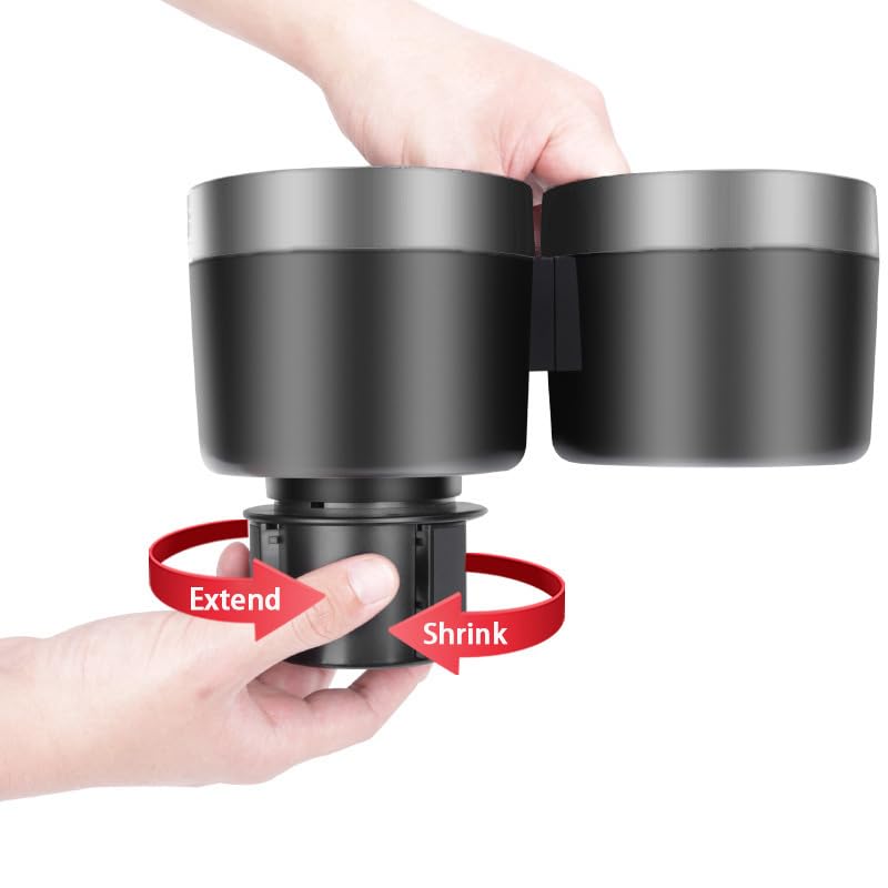 Cup Holder Expander for Car, 2 in 1 Cup Holder Phone Mount with Adjustable Base, Car Cupholder for Yeti Hydro Flasks 16-40oz Cup, 32/40 oz Large Bottles Drink Mugs,Big Cup-Large