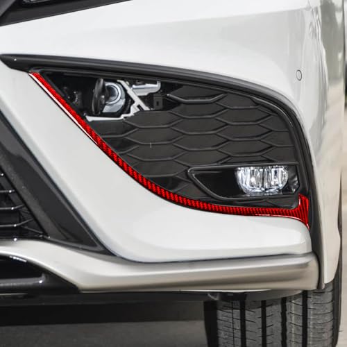 Durable Real Carbon Fiber Compatible with Toyota Camry 2018-2024 2019 2020 2021 2022 2023 Accessories Car Fog Lamp Grille Surround Trim Strip Cover Exterior Trim Sticker Decal 2PCS Red - color: Fog Lamp Grille Trim