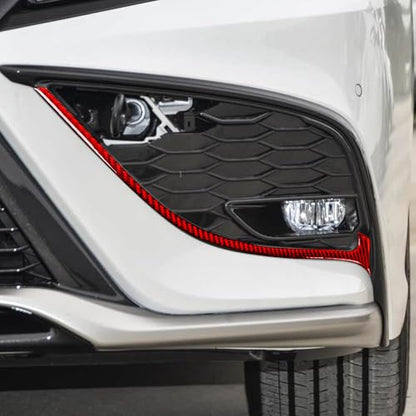 Durable Real Carbon Fiber Compatible with Toyota Camry 2018-2024 2019 2020 2021 2022 2023 Accessories Car Fog Lamp Grille Surround Trim Strip Cover Exterior Trim Sticker Decal 2PCS Red - color: Fog Lamp Grille Trim
