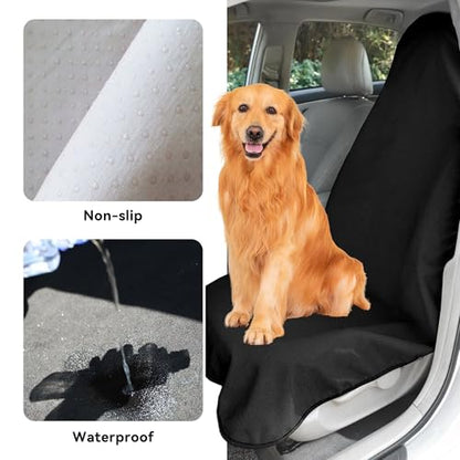 Waterproof Towel Car Seat Cover, Sweatproof Non Slip Towel Carseat Cover, Machine Washable Vehicle Bucket Frontseat Protector Accessories, Universal for SUV, Sedan, Truck (Black) - color: Black