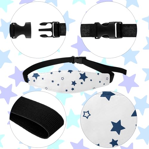 HESTYA 2 Pcs Carseat Head Support Toddler, Stroller Seat Headrest for Sleeping Traveling, Neck Relief Headband Strap for Kids Children Toddler Infant(Star) - color: Star