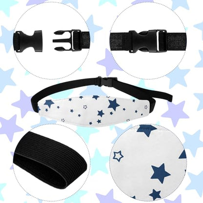 HESTYA 2 Pcs Carseat Head Support Toddler, Stroller Seat Headrest for Sleeping Traveling, Neck Relief Headband Strap for Kids Children Toddler Infant(Star) - color: Star