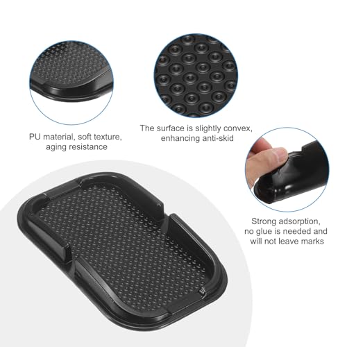 HARFINGTON Car Dashboard Anti-Slip Mat 6" x 4" Universal Sticky Dash Pad Washable Reusable Car Non-Slip Mats for Phone Keys Sunglasses Electronic Devices, Black