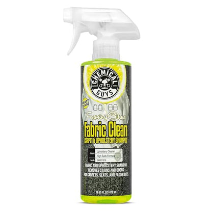 Chemical Guys Foaming Citrus Fabric Clean Carpet & Upholstery Cleaner - Car Carpet Cleaner Spray for Seats and Floor Mats, Removes Stains &Odors, Safe for Cars, Home and Office, 16 oz Citrus Scent - size: 16 Oz