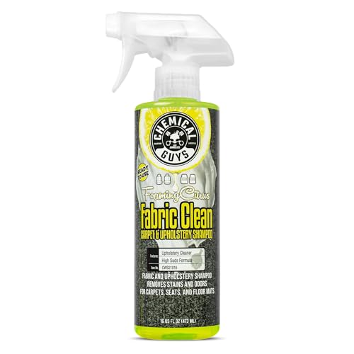 Chemical Guys Foaming Citrus Fabric Clean Carpet & Upholstery Cleaner - Car Carpet Cleaner Spray for Seats and Floor Mats, Removes Stains &Odors, Safe for Cars, Home and Office, 16 oz Citrus Scent - size: 16 oz